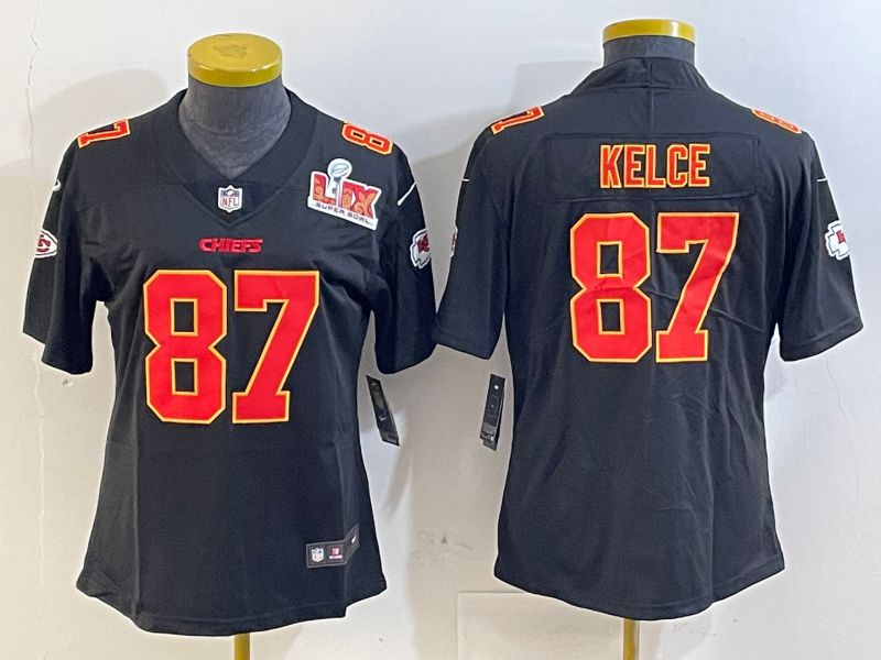 Youth Kansas City Chiefs #87 Kelce Black 2025 Nike Vapor Limited NFL Jersey style 2091->youth nfl jersey->Youth Jersey